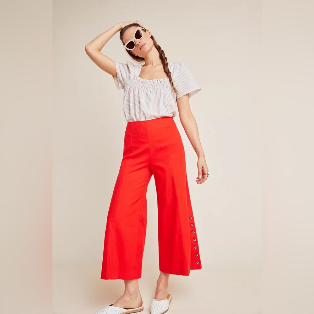 Anthropologie Buttoned Flare Pants